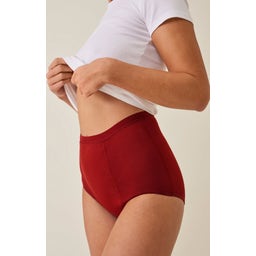 Culotte Taille Haute Menstruelle Rouge 