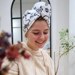 lotta curls Turbante per Capelli - Black/White