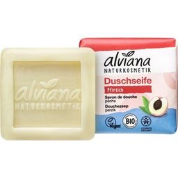 alviana Naturkosmetik Savon de Douche Solide à la Pêche - 100 g